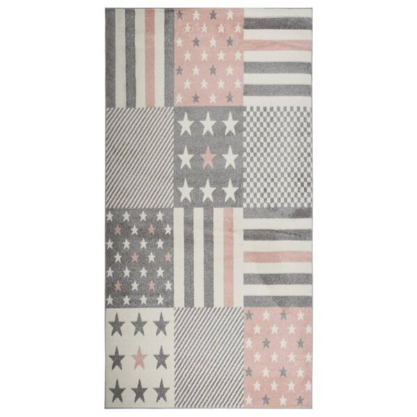 vidaXL Dětsk&yacute; koberec 80 x 150 cm vzor hvězd růžov&yacute;