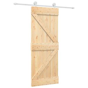vidaXL Posuvn&eacute; dveře Př&iacute;rodn&iacute; a b&iacute;l&aacute; 80 x 210 cm