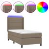 vidaXL Box spring postel s matrac&iacute; a LED taupe 100x200 cm textil