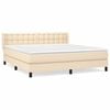 vidaXL Box spring postel s matrac&iacute; kr&eacute;mov&aacute; 180x200 cm textil