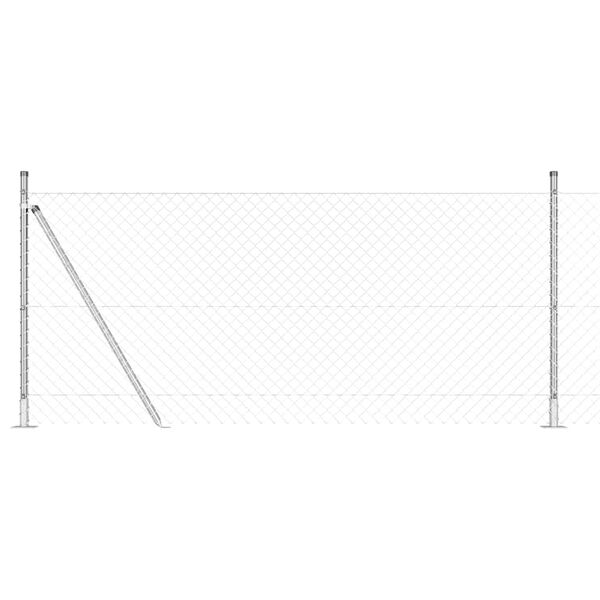 vidaXL Plotov&yacute; sloupek. Stř&iacute;brn&aacute; 25 x 1 m (60 x 60 mm pletivo) Ocel