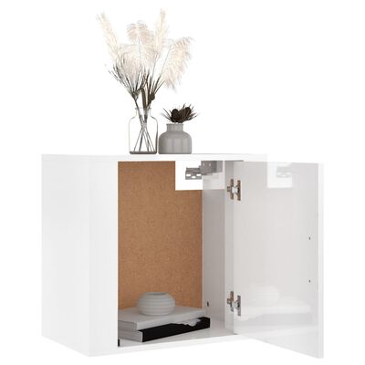 vidaXL Nástěnný noční stolek bílý s vysokým leskem 50x30x47 cm