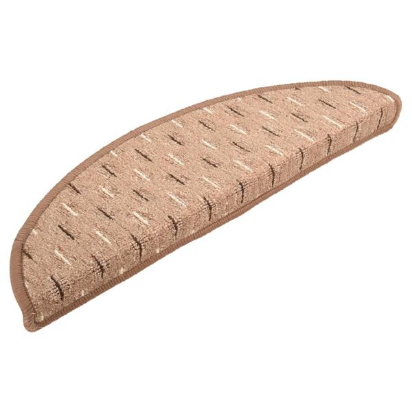vidaXL Kobercov&eacute; n&aacute;&scaron;lapy na schody 15 ks hněd&eacute; 65x21x4 cm