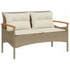 vidaXL Zahradn&iacute; lavice s podu&scaron;kami 116 x 62,5 x 74 cm b&eacute;žov&aacute; polyratan