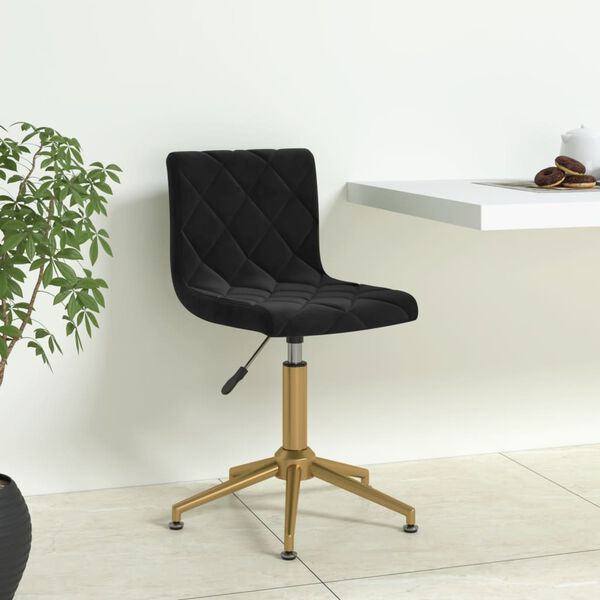 vidaXL Otočn&aacute; j&iacute;deln&iacute; židle čern&aacute; samet