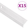 vidaXL Schodov&eacute; hrany ve tvaru L 15 ks hlin&iacute;k 100 cm stř&iacute;brn&eacute;