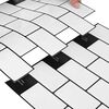 vidaXL Subway dlaždice 10 pcs B&iacute;l&aacute; čern&aacute; 30,5 x 30,5 cm