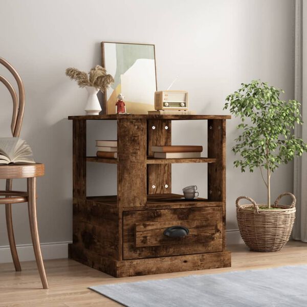 vidaXL Odkládací stolek kouřový dub 50 x 50 x 60 cm kompozitní dřevo