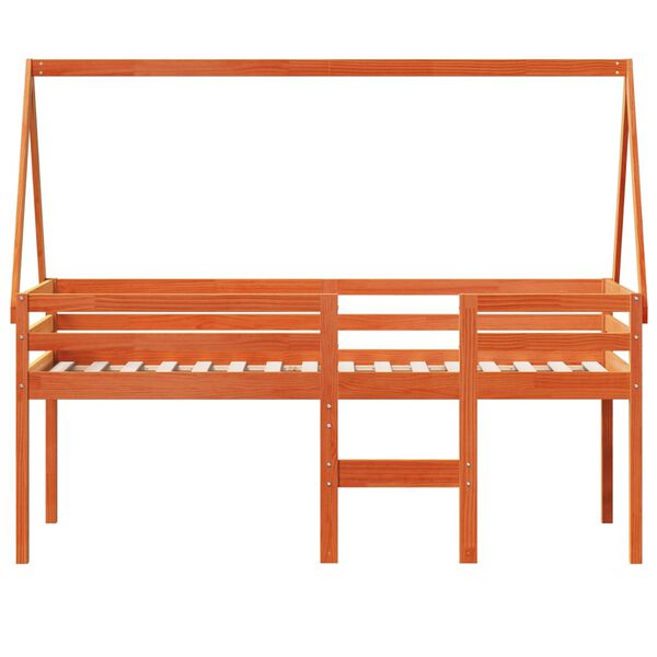 vidaXL Patrov&aacute; postel se střechou voskově hněd&aacute; 90 x 200 cm borovice