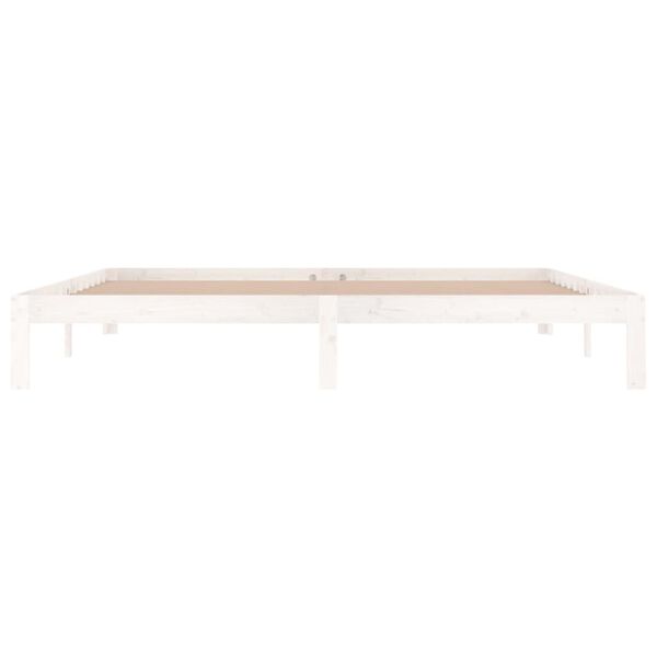 vidaXL R&aacute;m postele b&iacute;l&yacute; masivn&iacute; borovice 200 x 200 cm