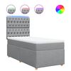 vidaXL Box spring postel s matrac&iacute; světle &scaron;ed&aacute; 90x190 cm textil