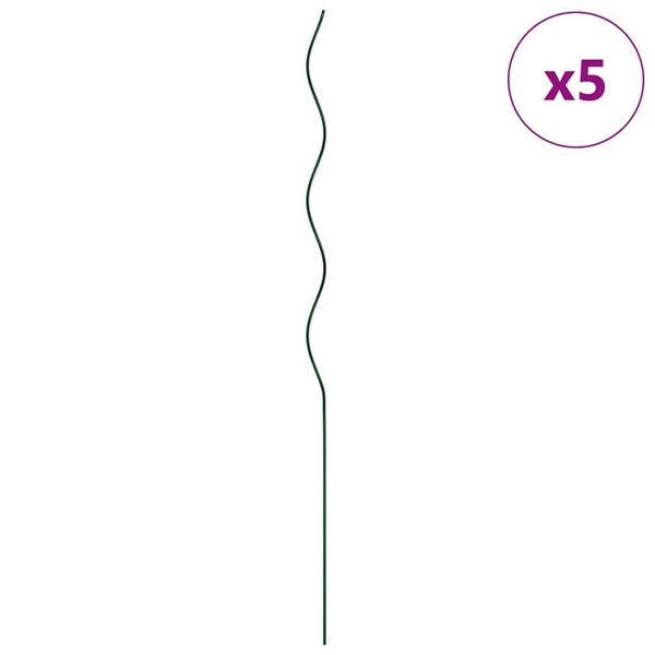 vidaXL Podpora rostlin 5 pcs Zelen&aacute; 110 x 0.6 x 0.6 cm Ocel