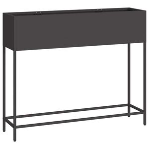 vidaXL Vyv&yacute;&scaron;en&yacute; zahradn&iacute; květin&aacute;č Čern&aacute; 100 x 26 x 82 cm Ocel