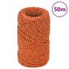 vidaXL Lodn&iacute; lano oranžov&eacute; 2 mm 50 m polypropylen