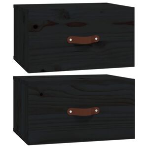 vidaXL N&aacute;stěnn&eacute; nočn&iacute; stolky 2 ks čern&eacute; 40x29,5x22 cm