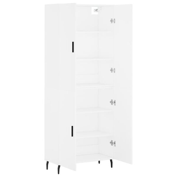 vidaXL Skř&iacute;ň highboard b&iacute;l&aacute; 69,5 x 34 x 180 cm kompozitn&iacute; dřevo