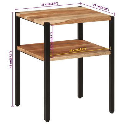 vidaXL Odkládací stolek 35x35x45 cm masivní akáciové dřevo a železo