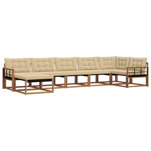 vidaXL Venkovn&iacute; pohovkov&aacute; souprava 21 pcs Přirozen&aacute; a B&eacute;žov&aacute;