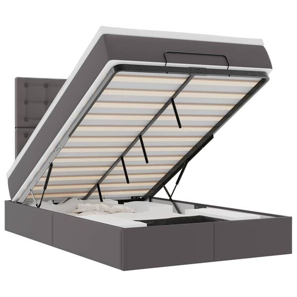 vidaXL Osmanský rám postele s matrací šedá 120x200cm umělá kůže