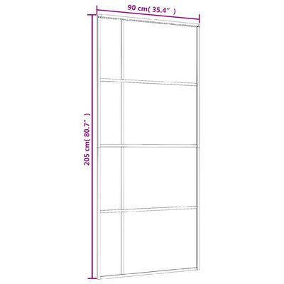 vidaXL Posuvné dveře ESG sklo a hliník 90 x 205 cm bílé