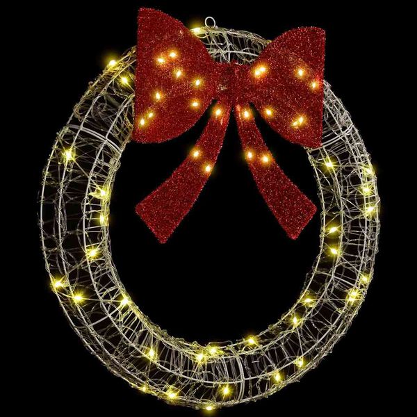 vidaXL Věnec s 60 LED diodami Teplá bílá 75 cm Akryl