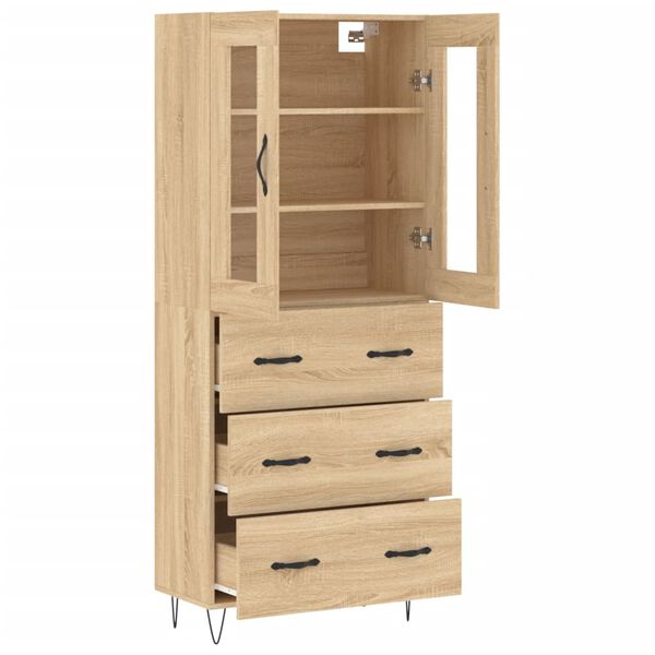 vidaXL Skř&iacute;ň highboard dub sonoma 69,5 x 34 x 180 cm kompozitn&iacute; dřevo