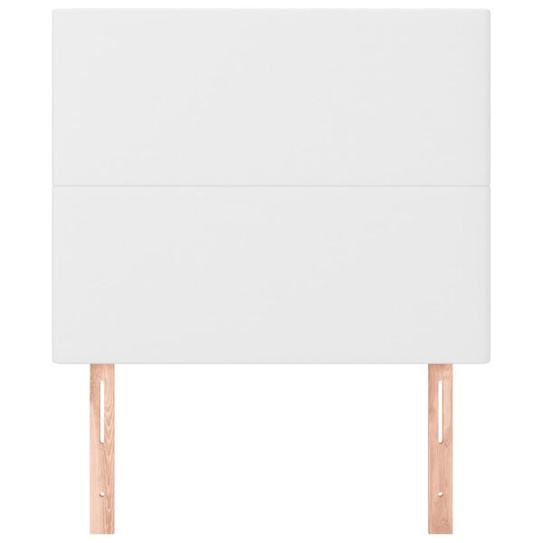 vidaXL Čelo postele b&iacute;l&eacute; 100x5x118/128 cm uměl&aacute; kůže