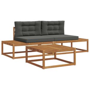 vidaXL Venkovn&iacute; pohovkov&aacute; souprava 3 Kus Přirozen&aacute; a Anthracitov&aacute;