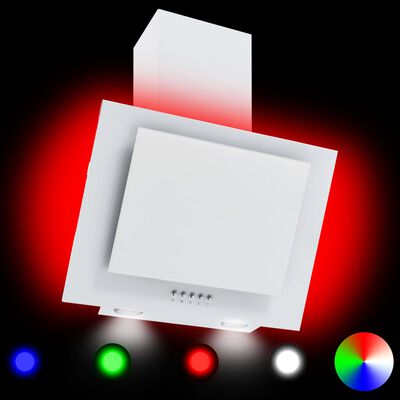 vidaXL Nástěnná digestoř RGB LED 60 cm nerezová ocel a tvrzené sklo