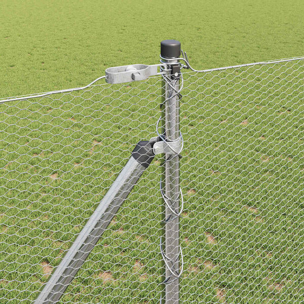 vidaXL Plotov&yacute; sloupek. Stř&iacute;brn&aacute; 10 x 1,4 m (13 mm s&iacute;ť) Ocel