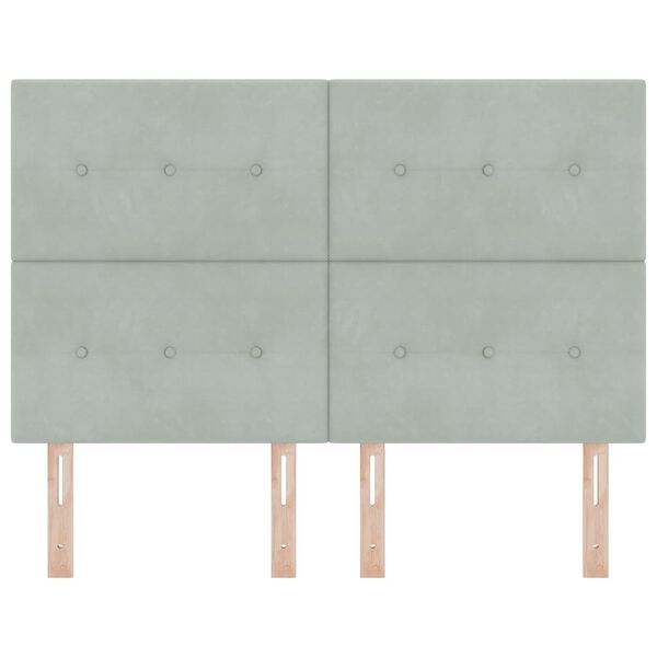 vidaXL Čelo postele s čelo Světle &scaron;ed&aacute; 144 cm Uměl&aacute; kůže