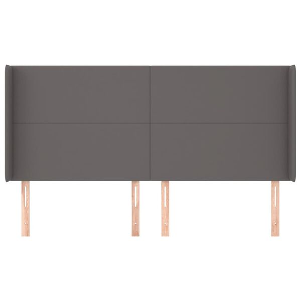 vidaXL Čelo postele typu u&scaron;&aacute;k hněd&eacute; 183x16x118/128 cm uměl&aacute; kůže