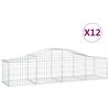 vidaXL Klenut&eacute; gabionov&eacute; ko&scaron;e 12 ks 200x50x40/60 cm pozinkovan&eacute; železo