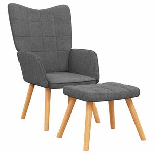 vidaXL Relaxačn&iacute; křeslo se stoličkou tmavě &scaron;ed&eacute; textil