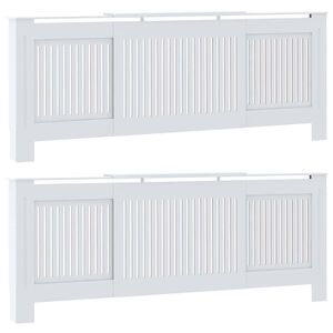 vidaXL Kryt radi&aacute;toru 2 ks B&iacute;l&aacute; 205 x 20,5 x 81,5 cm Kompozitn&iacute; dřevo