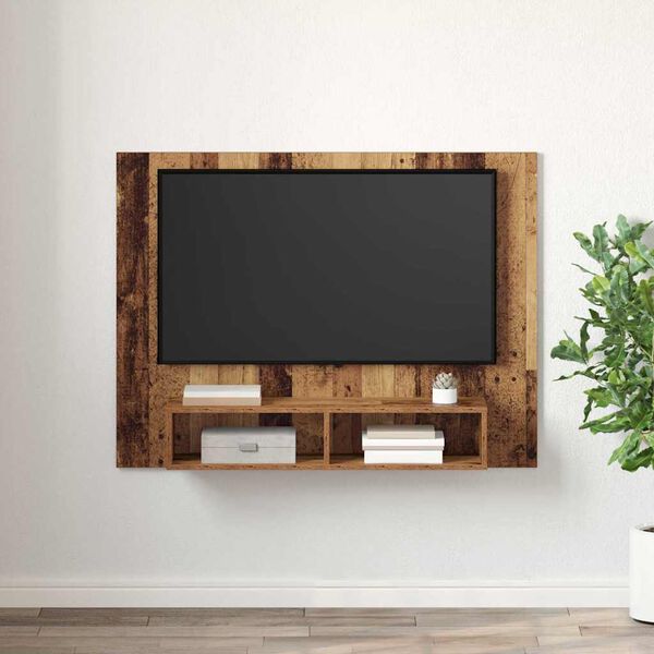 vidaXL Sestava TV skř&iacute;něk N&aacute;stěnn&yacute; Star&eacute; dřevo 120 x 23,5 x 90 cm