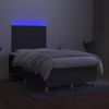 vidaXL Box spring postel s matrac&iacute; a LED tmavě &scaron;ed&aacute; 120x190 cm textil