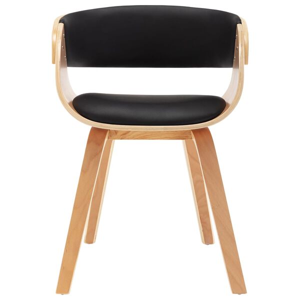 vidaXL J&iacute;deln&iacute; židle 4 ks čern&eacute; oh&yacute;ban&eacute; dřevo a uměl&aacute; kůže