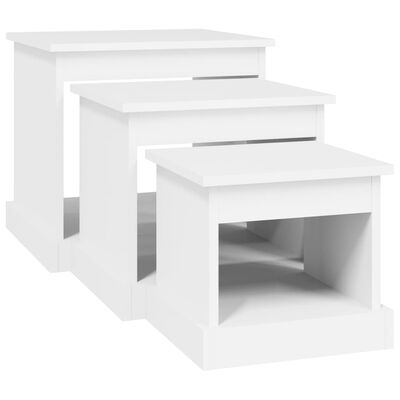 vidaXL Konferenční stolky 3 ks bílé kompozitní dřevo