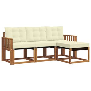 vidaXL Venkovn&iacute; pohovkov&aacute; souprava 4 pcs Přirozen&aacute; a Kr&eacute;mov&aacute;