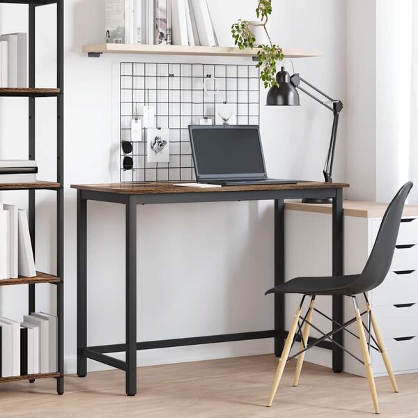 vidaXL stůl Kouřov&yacute; dub 80 x 50 x 76,5 cm Inžen&yacute;rsk&eacute; dřevo a ocel