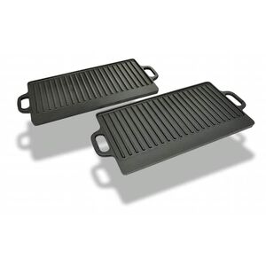 vidaXL Grilovac&iacute; deska 2 ks oboustrann&aacute; litinov&aacute; 38x23 cm