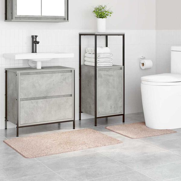 vidaXL Sada protiskluzov&yacute;ch koupelnov&yacute;ch rohož&iacute; 2 pcs Kr&eacute;mov&aacute; PP