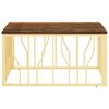 vidaXL Konferenční stolek zlatý nerezová ocel a recyklované dřevo
