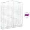 vidaXL Klenut&eacute; gabionov&eacute; ko&scaron;e 8 ks 200x50x220/240cm pozinkovan&eacute; železo