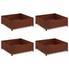 vidaXL Okraj tr&aacute;vn&iacute;ku 4 pcs 100 x 100 x 35 cm Ocel Rezav&aacute;