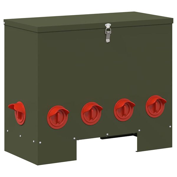 vidaXL Krm&iacute;tko pro slepice 2 pcs Olivově zelen&aacute; 60,5 x 29 x 51 cm