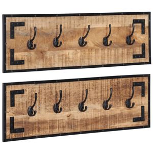 vidaXL Vě&scaron;&aacute;ky na kab&aacute;ty 2 ks 80 x 8 x 25 cm masivn&iacute; hrub&yacute; mangovn&iacute;k