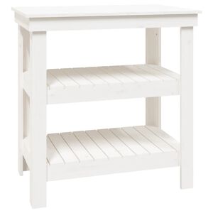 vidaXL Pracovn&iacute; stůl B&iacute;l&aacute; 78,5 x 50 x 80 cm Masivn&iacute; borovicov&eacute; dřevo