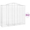 vidaXL Klenut&eacute; gabionov&eacute; ko&scaron;e 12ks 200x50x160/180cm pozinkovan&eacute; železo